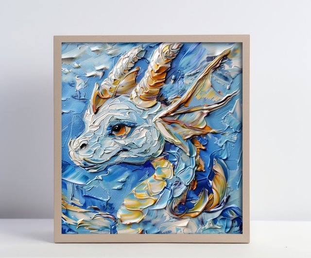 ドラゴン油絵伝説の動物オリジナル子供用アートドラゴン壁アート