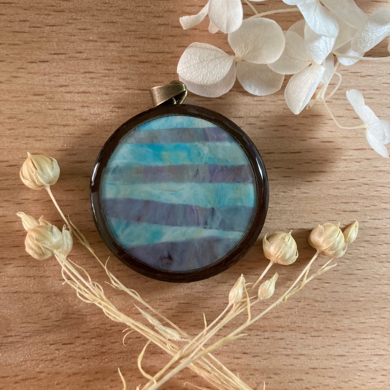 再生項鏈吊墜-紫藍間 NP008 - 項鍊 - 木頭 