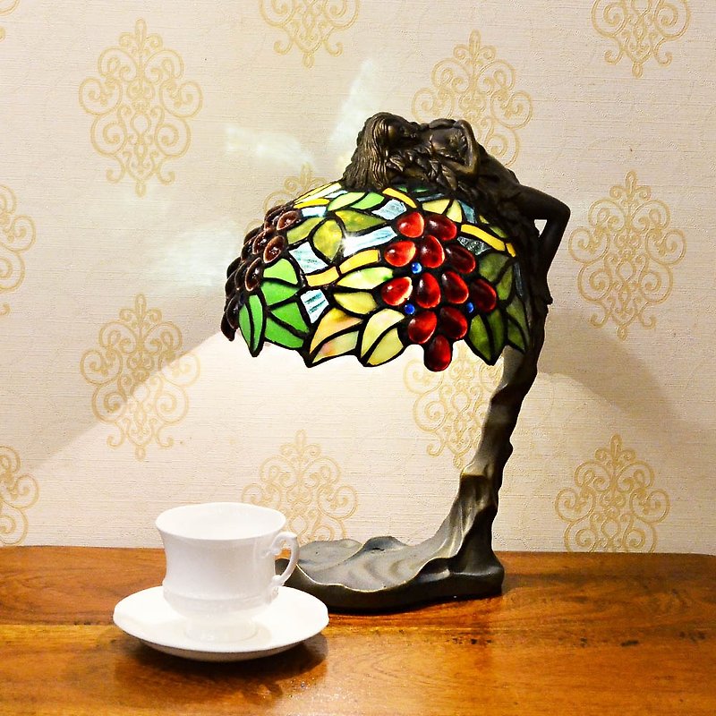 玻璃 燈具/燈飾 多色 - 8吋花仙子樹脂桌燈|Tiffany蒂芬妮手工彩繪玻璃桌燈