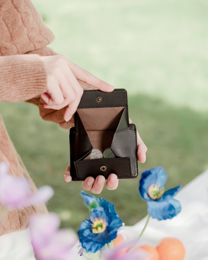 Gil (Black): Multi Card Holder, Mini wallet, Soft Cow Leather, Coin pocket - 錢包/皮夾/長短夾 - 真皮 黑色
