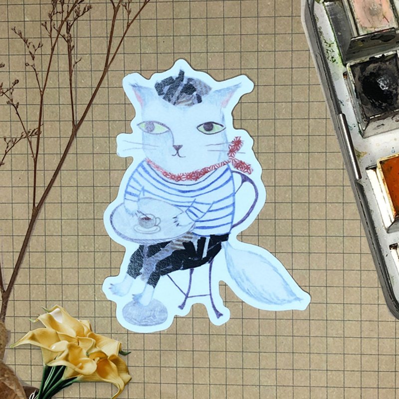 和紙貼紙/手帳貼紙 |喵肖像系列 - 貼紙 - 紙 