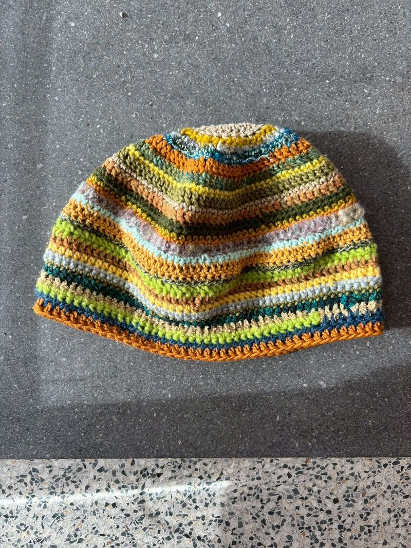 鉤織毛帽 暖陽 - 帽子 - 聚酯纖維 黃色