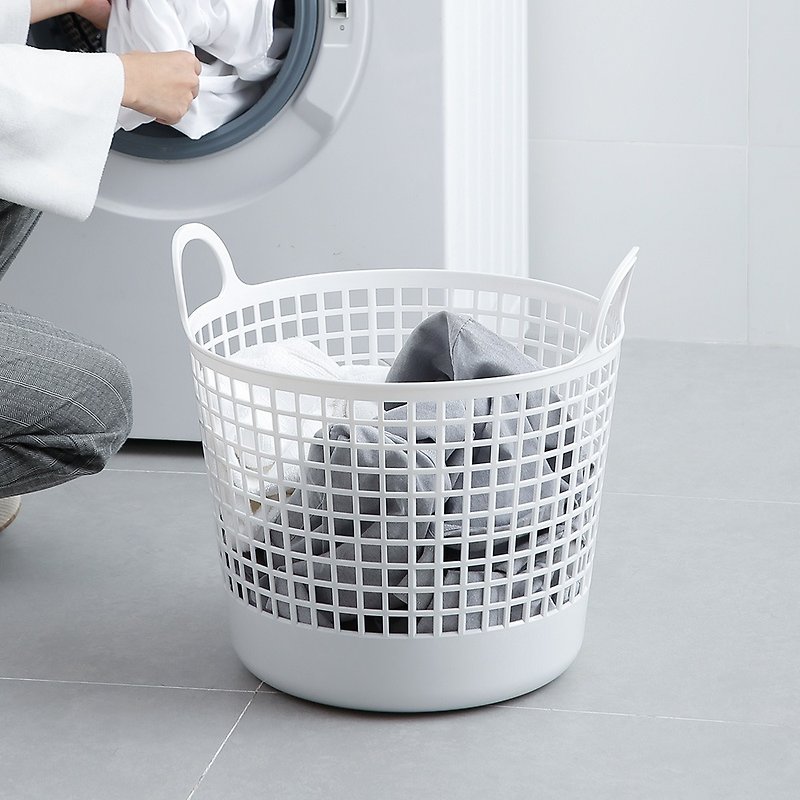 Japanese like-it Japanese-made Nordic round laundry storage basket - with handle - Shelves & Baskets - Plastic 