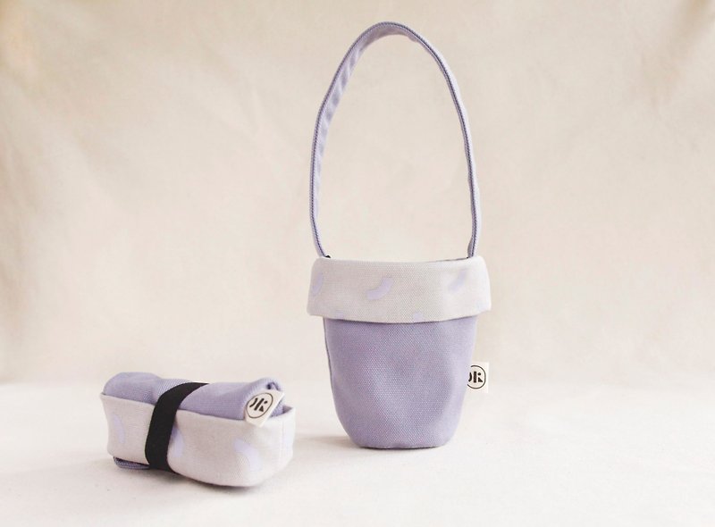 [Geometric Cup Bag]-Taro Milk Purple (Out of Print Last One!) - ถุงใส่กระติกนำ้ - ผ้าฝ้าย/ผ้าลินิน สีม่วง