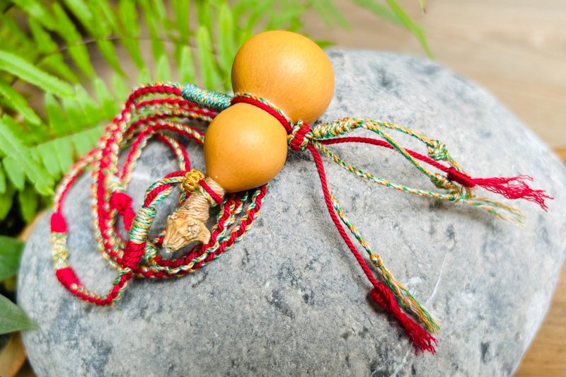 No.8-Original & Natural Small Gourd Pendant Necklace | Fully Handmade Tibetan Kumihimo| Good Luck and Blessings - สร้อยคอ - พืช/ดอกไม้ 