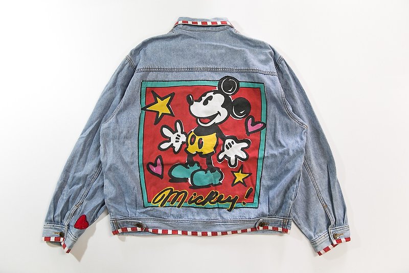 [3thclub Ming Hui Tong] the original denim jacket Mickey mickey CTJ-002 vintage - Women's Casual & Functional Jackets - Cotton & Hemp Blue