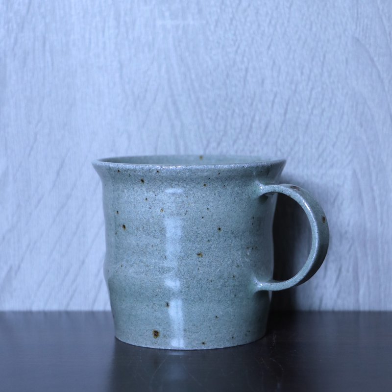 Waizai green celadon granite handle cup 2 - Mugs - Pottery Green