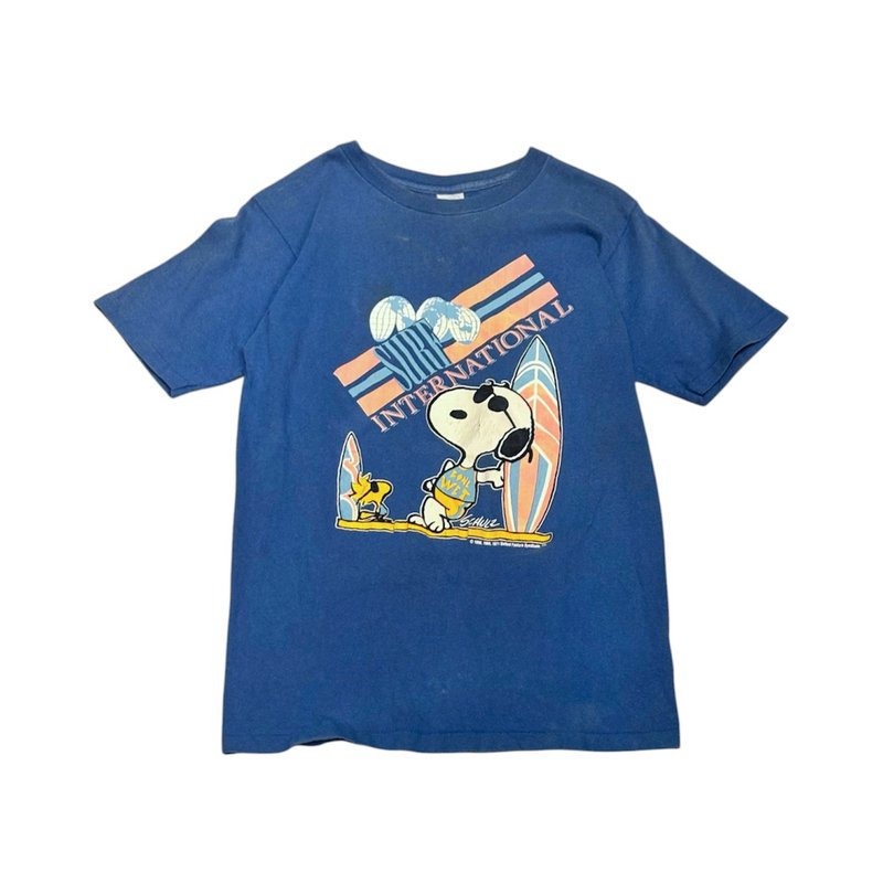 美國古著 Vintage Artex Snoopy surf 史努比 衝浪 T-shirt - 男 T 恤 - 棉．麻 多色