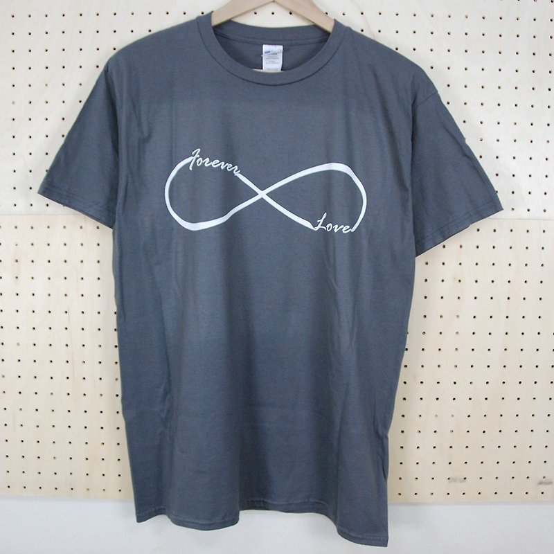 Newcomer-T-shirt: 【Forever Love】 Short Sleeve T-shirt "Neutral / Slim" (Hemp) -850 Collections - Unisex Hoodies & T-Shirts - Cotton & Hemp Gray