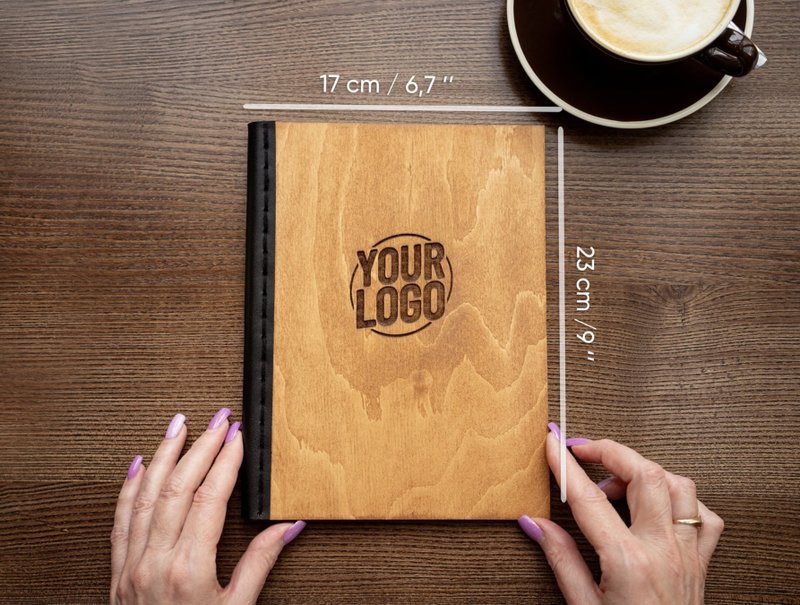 Engraved Wooden Menu Folder with Customizable Options, Personalized Wooden Menu - 其他 - 木頭 多色