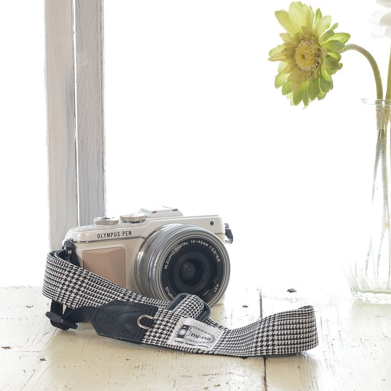 [2.5cm width] Adjustable length camera strap / Glen check - ขาตั้งกล้อง - ผ้าฝ้าย/ผ้าลินิน หลากหลายสี