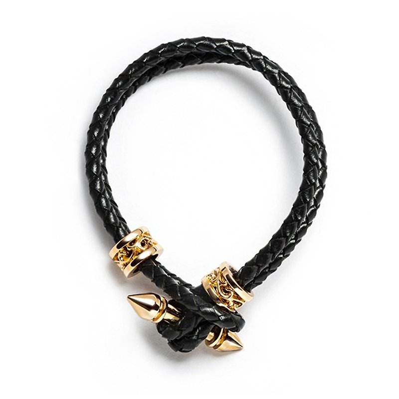 簡約皮繩手環 Solo Basic Weave Leather Bracelet - 手鍊/手環 - 其他金屬 