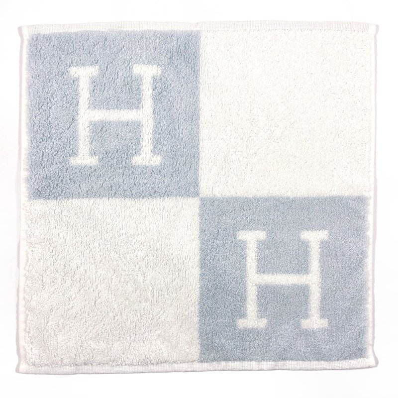 【日本直送 中古美品】エルメス HERMES タオル ハンドタオル H102192M 03 カレタオル アヴァロン コットン100% ブルーグラシエ 保存箱付き - 其他 - 棉．麻 藍色
