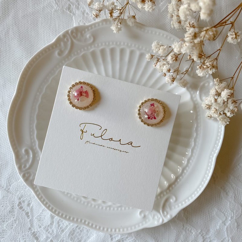 |アイスマーク|ドライフラワーピアス - ピアス・イヤリング - 寄せ植え・花 ホワイト