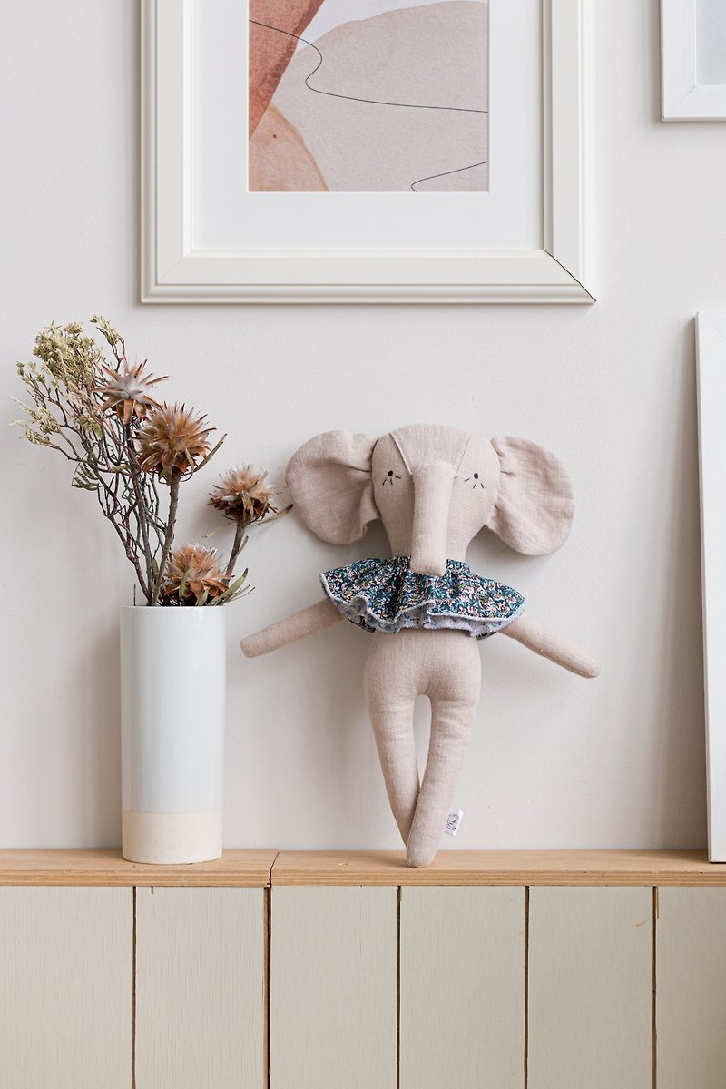 Soft elephant baby toy, Stuffed elephant for baby, Baby stuffed elephant - Kids' Toys - Eco-Friendly Materials Gray