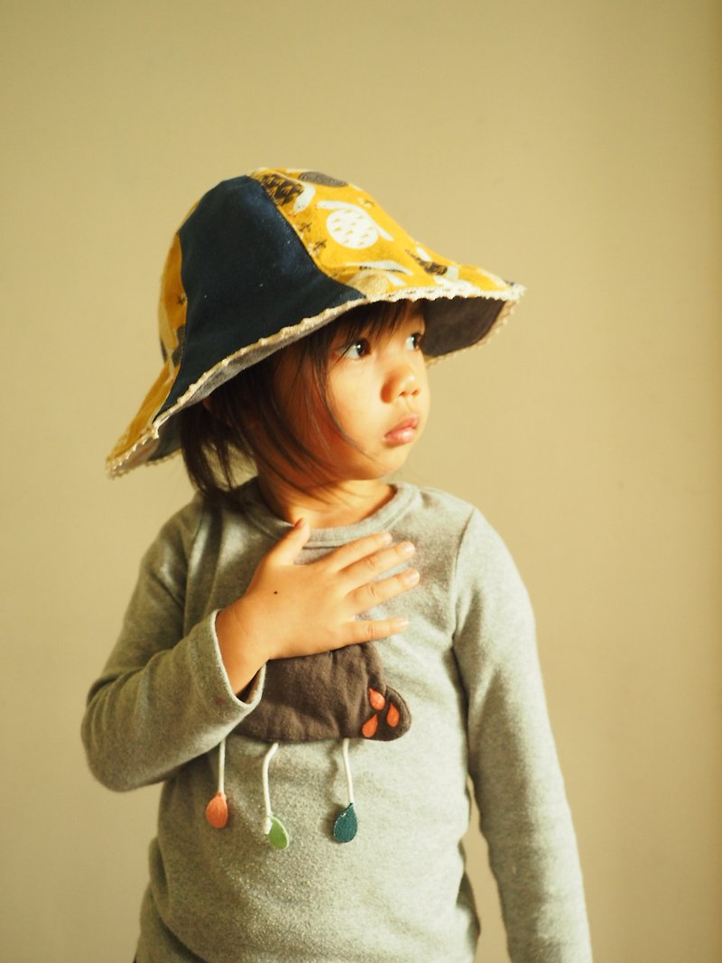 Handmade reversible sun protection hat snail - Baby Hats & Headbands - Cotton & Hemp Multicolor