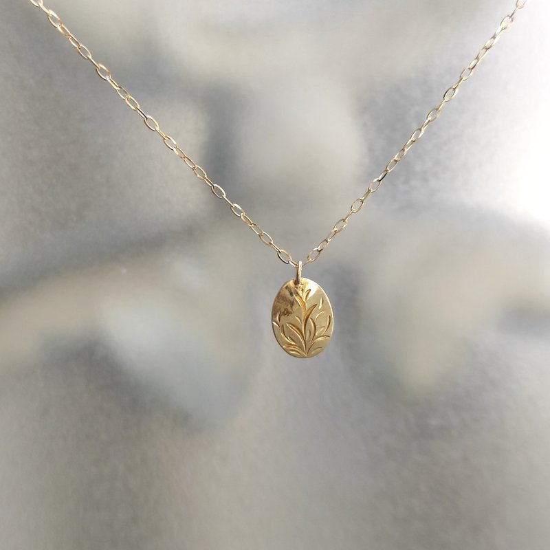 18K Gold Handmade Necklace Round for Ladies - สร้อยคอ - เครื่องประดับ สีทอง