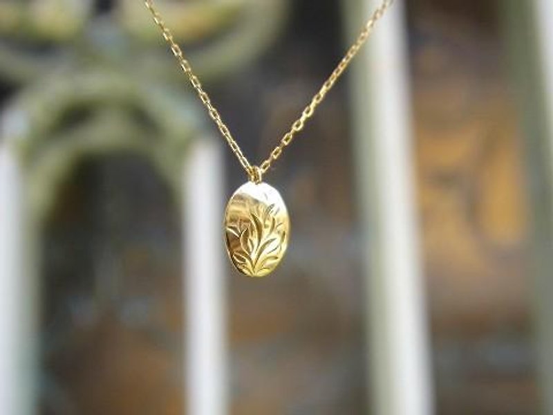 18K Gold Handmade Necklace Round for Ladies - สร้อยคอ - เครื่องประดับ สีทอง