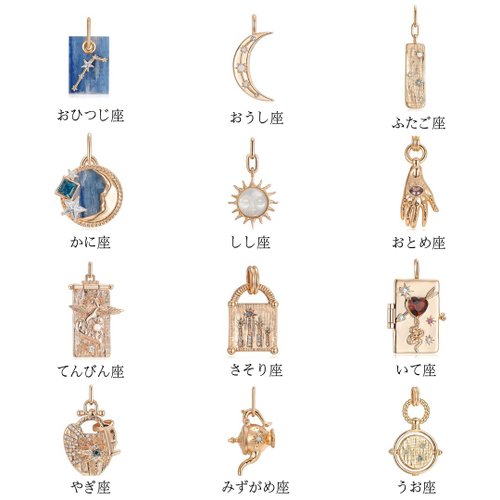 12星座 | 宝石チャーム - ショップ LOVE BY THE MOON チャーム
