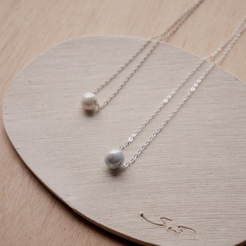 【幻彩系列】Aurora項鏈 鎖骨鏈 925純銀 • A Miracle Moment - 項鍊 - 瓷 白色