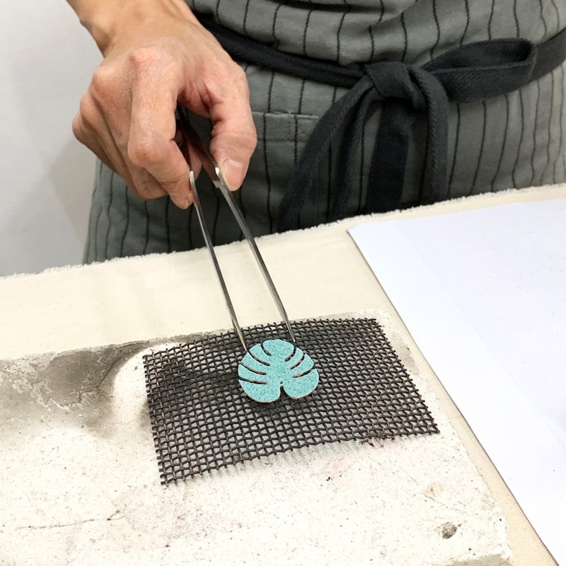 新北金工 一人方案 手工琺瑯植感純銀飾品 耳環 手鍊 項鍊 - 金工/飾品 - 純銀 