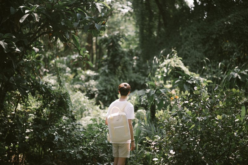 SUPER BACKPACK Beige - 後背包/背包/書包 - 聚酯纖維 白色
