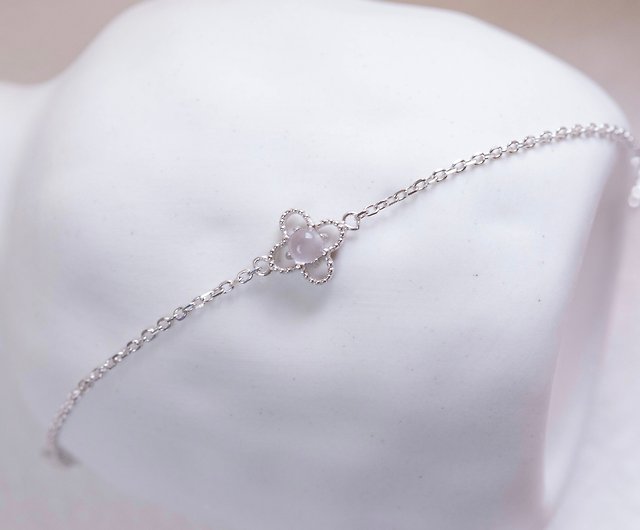 925 Sterling Silver  Clover Shaped with Gemstones - Bracelet - Sincere  Sally