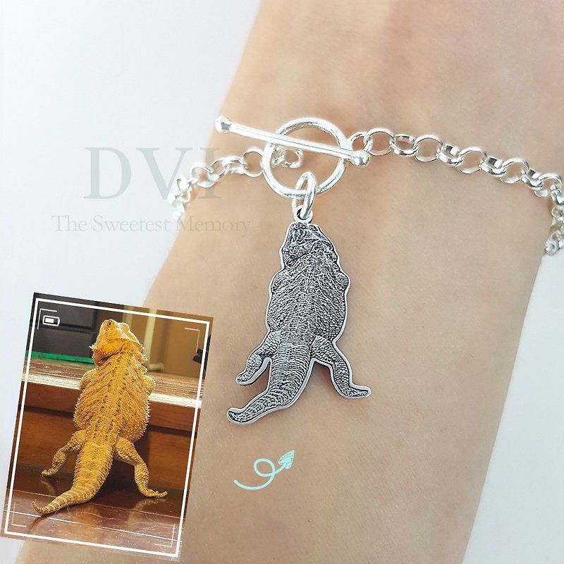 Personalized Photo Engrave Bracelet Pets Dogs Lover Birthday Gift Memorial Gift - Bracelets - Sterling Silver 