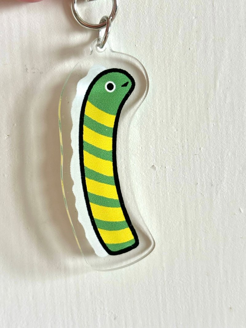 Green and Yellow Garden Eel Acrylic Keychain - ที่ห้อยกุญแจ - อะคริลิค 