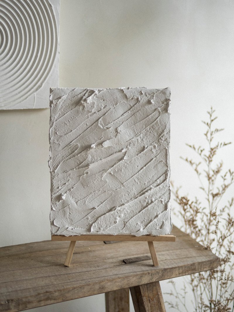 Sandy Gypsum Painting [Sand Flow] Small / Inventory / Handmade - โปสเตอร์ - ปูน ขาว