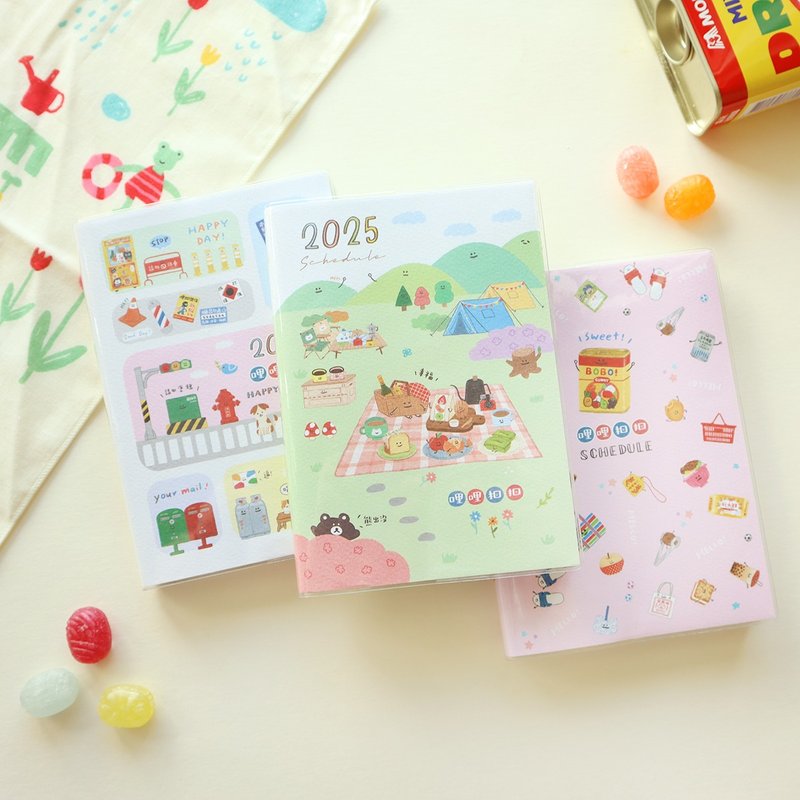 MileKouKou/2025 color printed 50K diary (3 pictures) | New Year's Eve diary - สมุดบันทึก/สมุดปฏิทิน - กระดาษ 