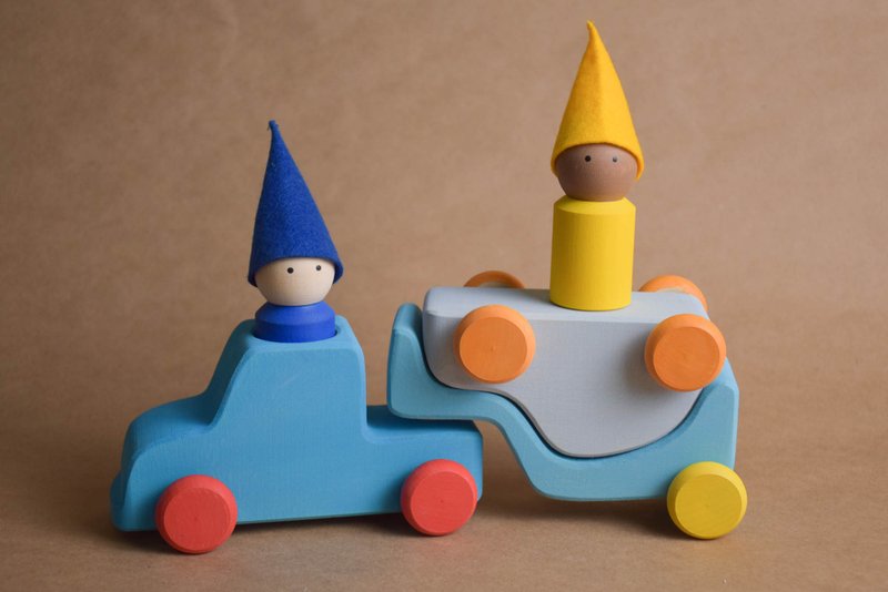 Toy Wooden Truck and Car Set - 嬰幼兒玩具/毛公仔 - 木頭 藍色