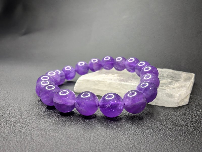 10mm 紫水晶 Amethyst  手串 手鍊 天然水晶 水晶手鍊 - 手鍊/手環 - 水晶 紫色