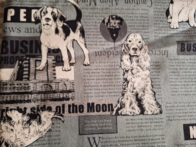 Double-Layer Surgical Cap, Work Hat, Baking Hat - Grey Background with Dogs - Medium-Weight Cotton - หมวก - ผ้าฝ้าย/ผ้าลินิน หลากหลายสี