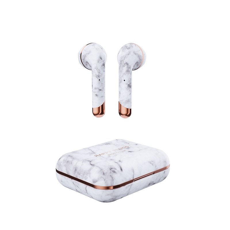 Happy Plugs Air 1真無線藍牙耳機 白大理石 - 耳機/藍牙耳機 - 塑膠 白色
