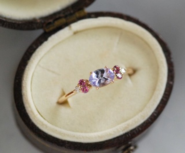 Tanzanite color stone ring / K10YG [Limited to one] - 設計館ダブル