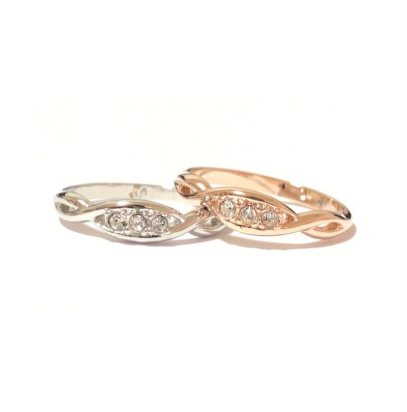 Twist diamond ring (pinky ring available) - General Rings - Other Metals Gold