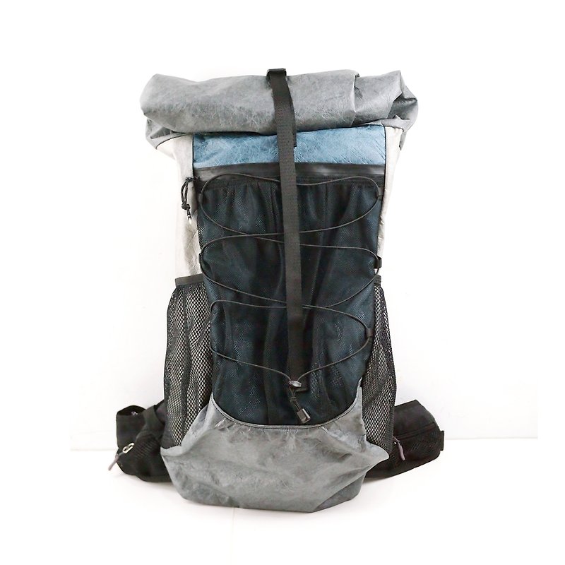 Tyvek 40-55L roll top outdoor hiking camping mountain BACKPACK travel waterproof - กระเป๋าเป้สะพายหลัง - วัสดุกันนำ้ สีน้ำเงิน