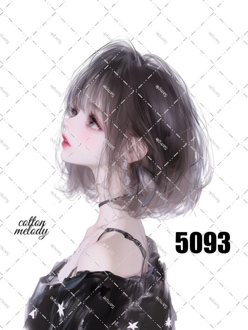original sticker no.5093 人物ステッカー オリジナルステッカー オリジナル人物ステッカー 装飾ステッカー cotton melody - 貼紙 - 紙 