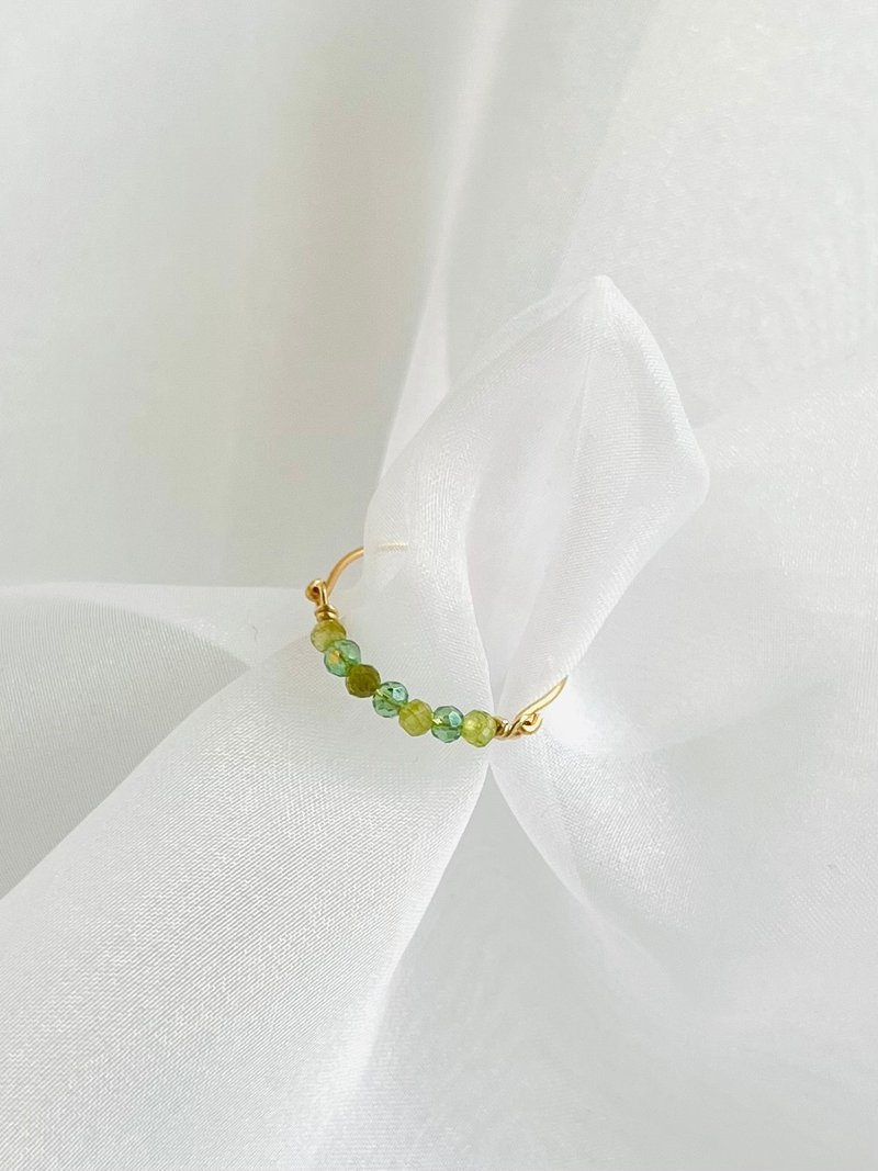 ペリドットとビーズのリング/パワーストーン/14kgf/天然石/gemstone/ペリドット/指輪 - 戒指 - 半寶石 綠色