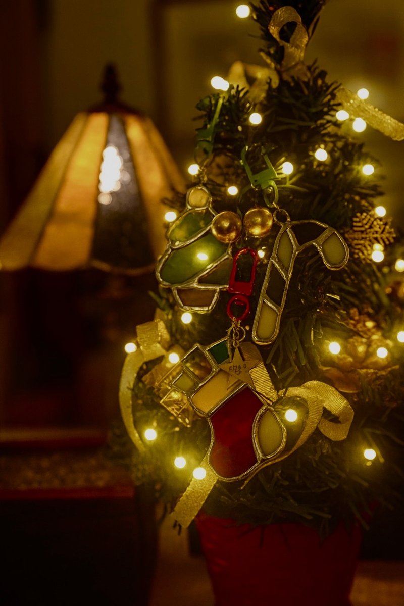 【聖誕限定吊飾】聖誕三元素 - 陶藝/玻璃 - 玻璃 多色