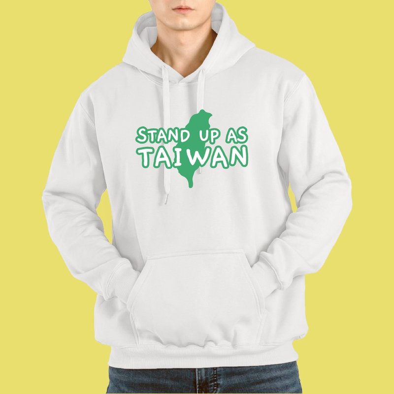 STAND UP AS TAIWAN 帽子 T 服 長袖 ブラック ホワイト 厚手 ポンド 台湾プリント - Tシャツ メンズ - コットン・麻 多色