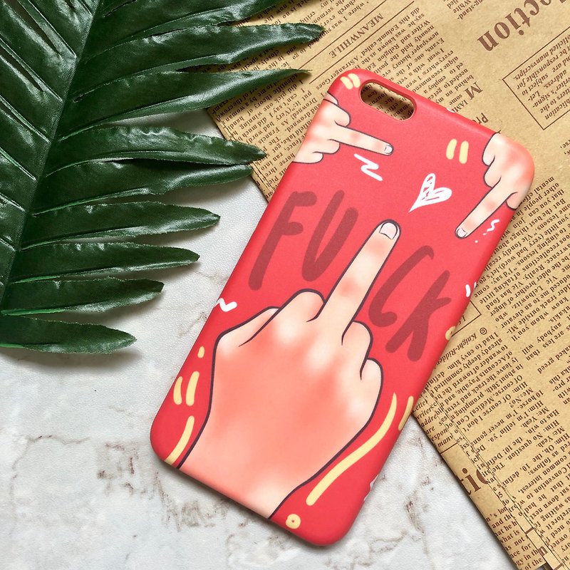 FU*K  :: DOUBLE 3 - 手機殼/手機套 - 塑膠 紅色