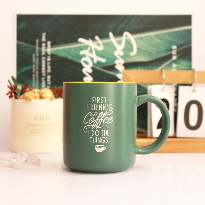 【Coffee lover】定制陶瓷馬克杯啞光咖啡杯 大容量杯子 - 咖啡杯/馬克杯 - 陶 多色