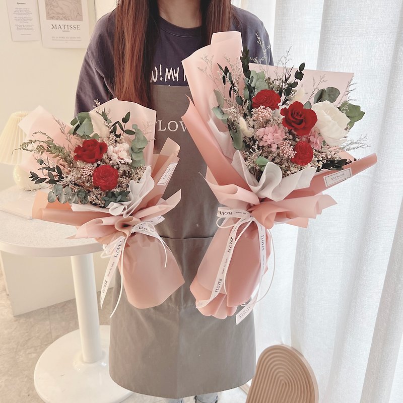 嫣紅玫瑰系列 永生花束 - 裝飾/擺設  - 植物．花 