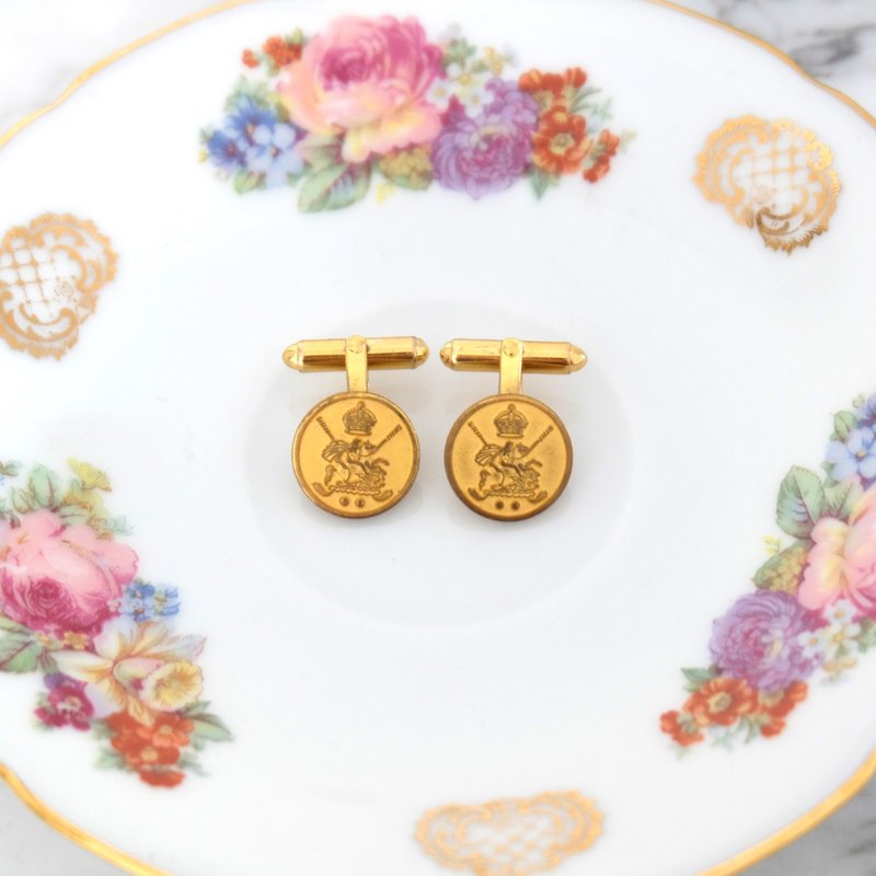 British Vintage Equestrian Gold-plated Cufflinks - Cuff Links - Precious Metals Gold