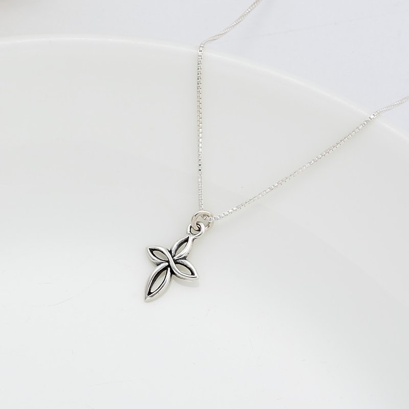 Wish Cross s925 sterling silver necklace Valentine's Day gift - Necklaces - Sterling Silver Silver