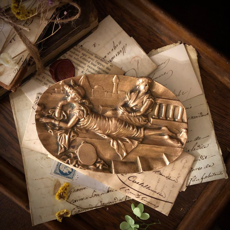 French Bronze Ladies Name Card Jewelry Plate - อื่นๆ - ทองแดงทองเหลือง สึชมพู