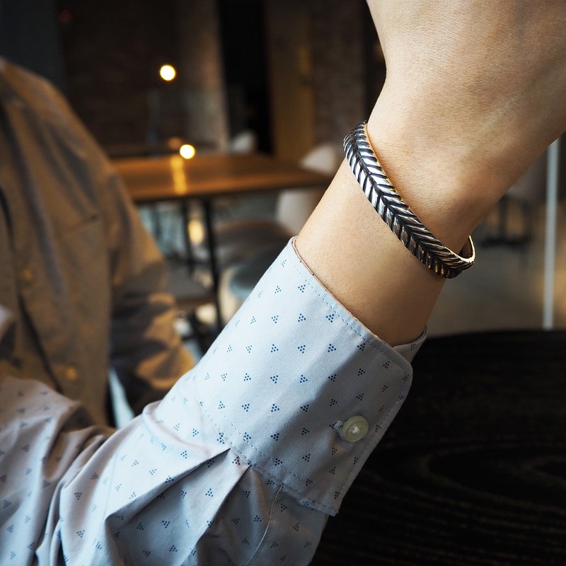 wheat bangle_麥穗手環 謝禮 伴郎禮 兄弟 六禮 男朋友 生日禮物 - 手鍊/手環 - 銀 銀色