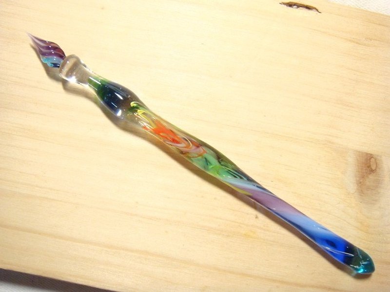 Grapefruit Forest Handmade Glass - Psychedelic Forest Series - Floating - Glass Pen - Dipstick - Dip Pens - Glass Multicolor